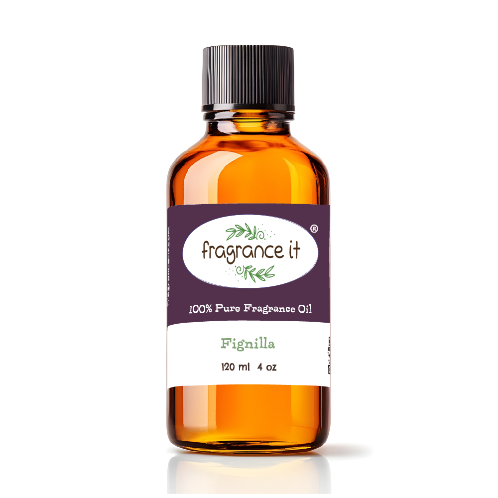 A  4-ounce or 120 milliliter bottle of Fragrance It's Fignilla aroma oil.